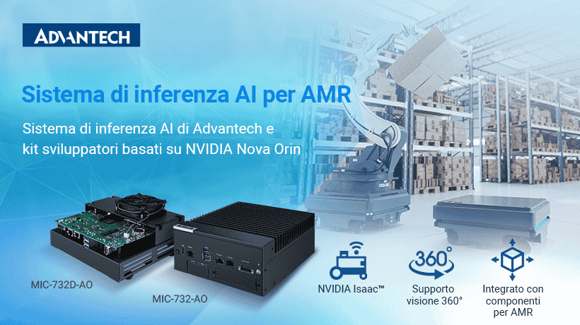 Advantech lancia la serie MIC-732, embedded in NVIDIA Nova Orin, per accelerare lo sviluppo del mercato dei robot mobili autonomi con AI